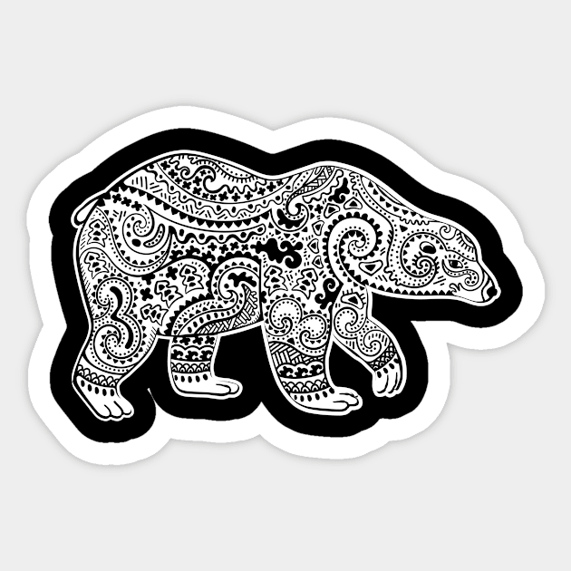 Paisley Bear Sticker by westcub86